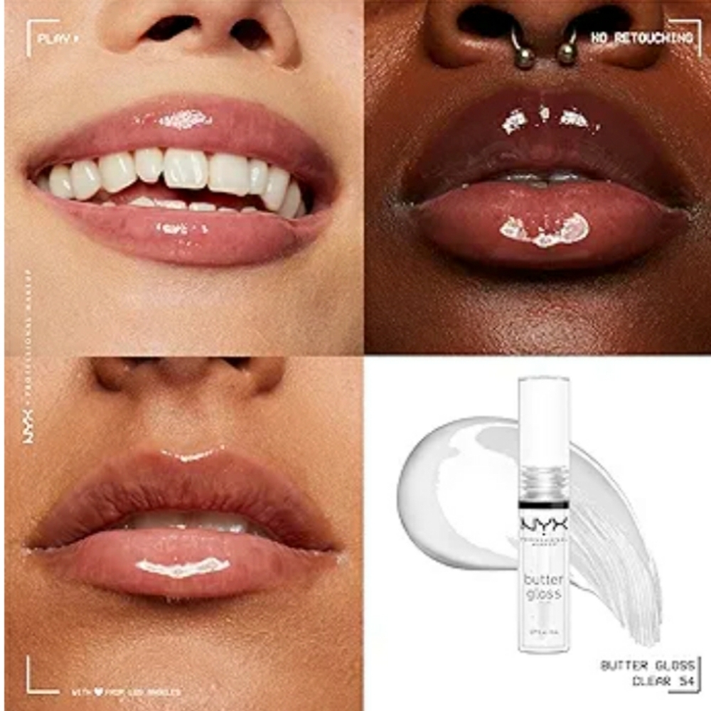 🆕NYX PROFESSIONAL MAKEUP Butter Gloss, Non-Sticky Lip Gloss Sugar Glass (Clear)